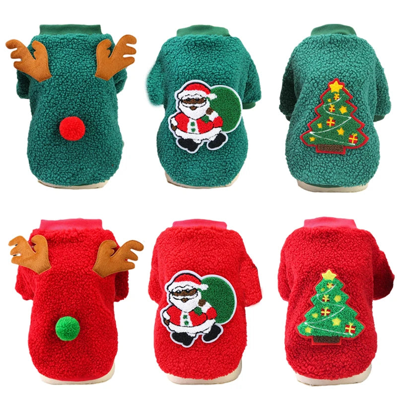 Christmas Sweater Hoodie Winter Pet Clothes for Small Dogs Pomeranian Shih Tzu Pullovers mascotas Costume Clothing