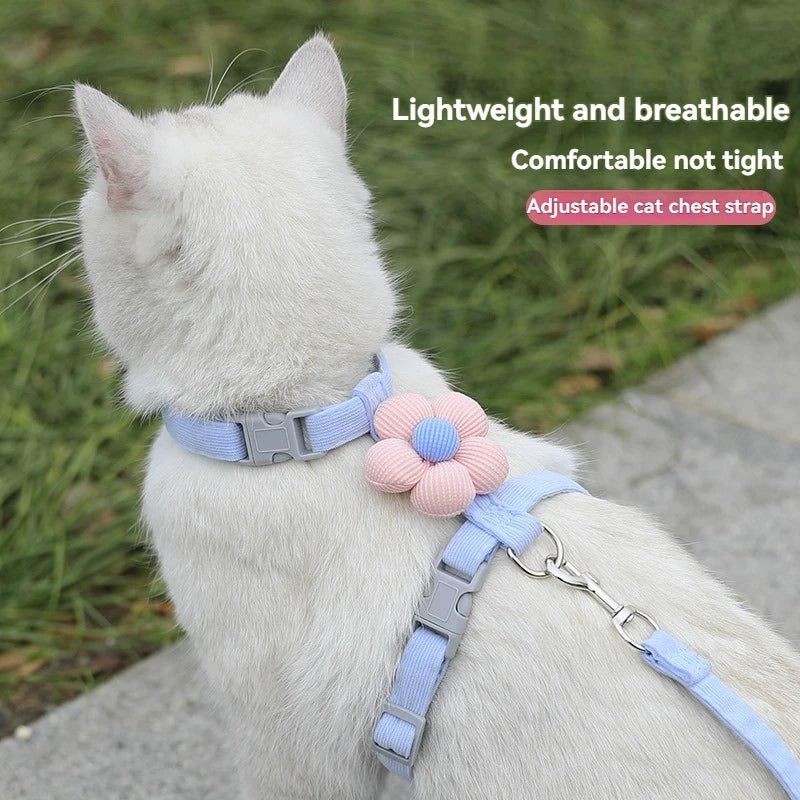 Leash Sets Adjustable Harness Breashable