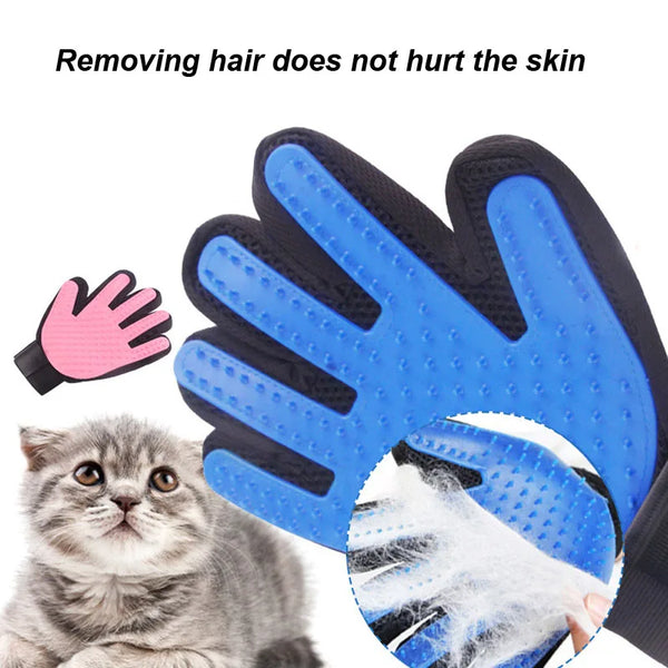 Pet Grooming Deshedding Glove Efficient Mitt Tool with Rubber Bristle Brush for pets
