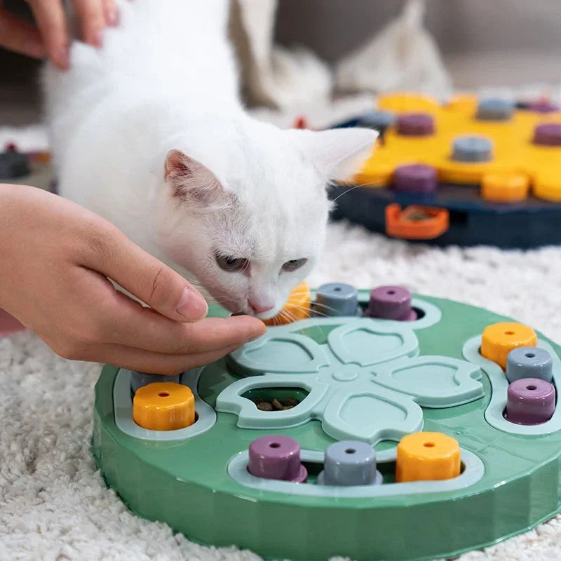 Cat Dog Puzzle Toys Interactive Slow Fooder Non Slip Bowl