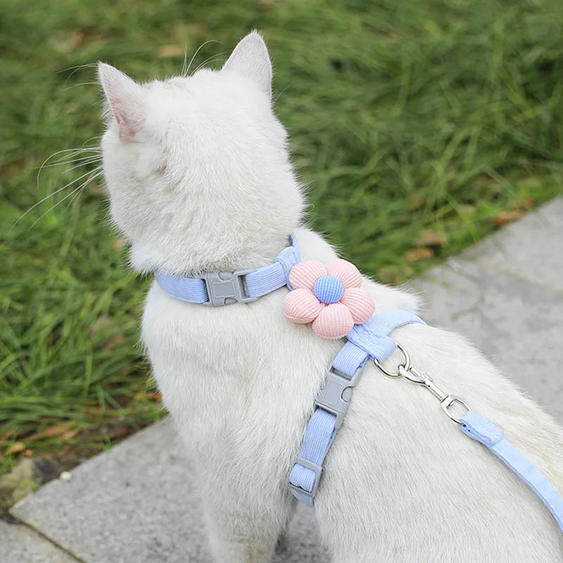 Leash Sets Adjustable Harness Breashable