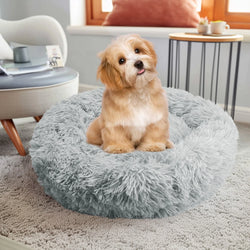 Round Pet Bed Calming pets Anti-Anxiety Donut Cuddler