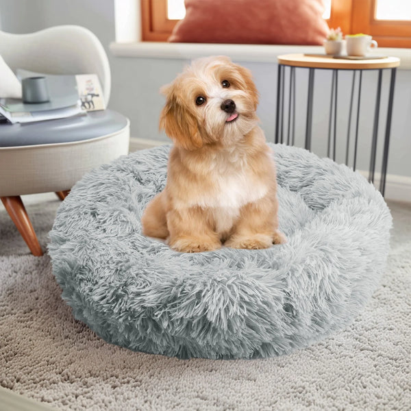 Round Pet Bed Calming pets Anti-Anxiety Donut Cuddler