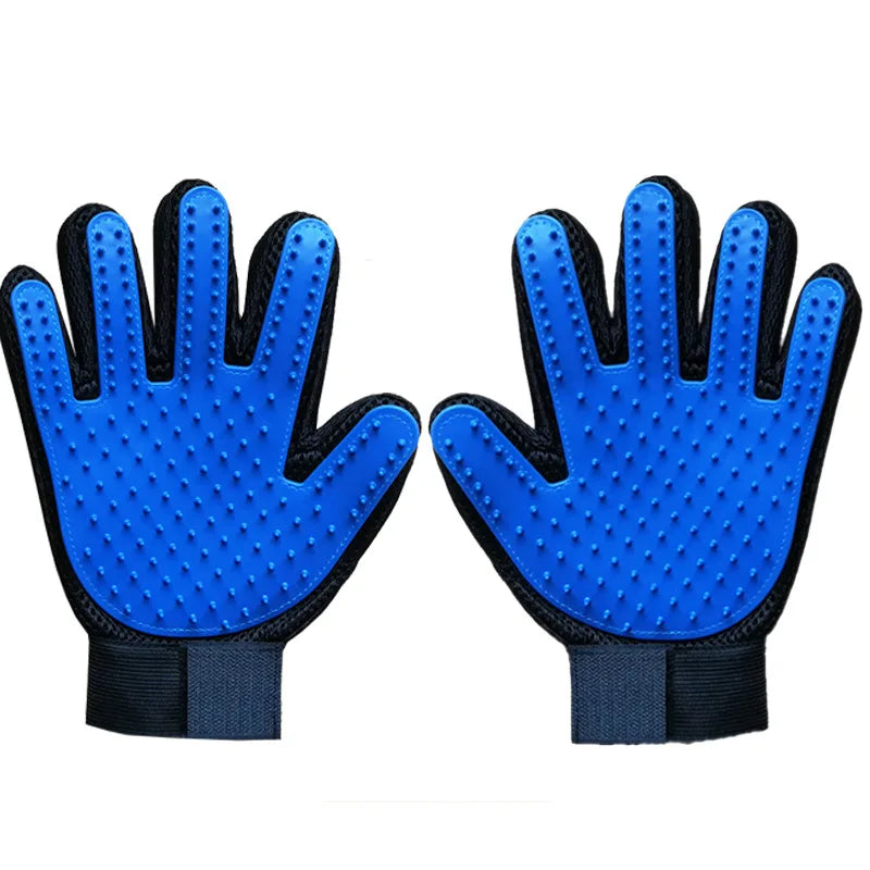 Pet Grooming Deshedding Glove Efficient Mitt Tool with Rubber Bristle Brush for pets