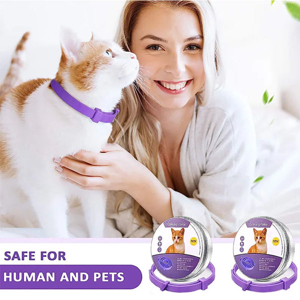 Pet calming collar with pheromone to relieve anxiety, adjustable and comfortable size