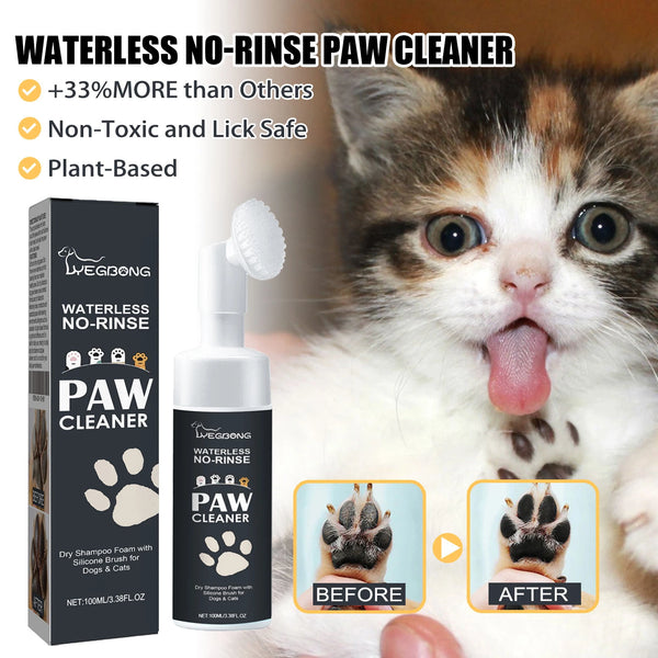 Pet Paw Cleaner Foam for Dogs and Cats Natural No Rinse