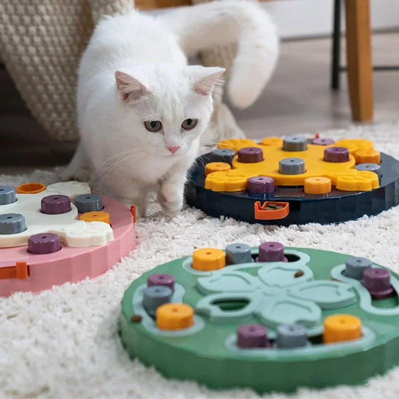 Cat Dog Puzzle Toys Interactive Slow Fooder Non Slip Bowl