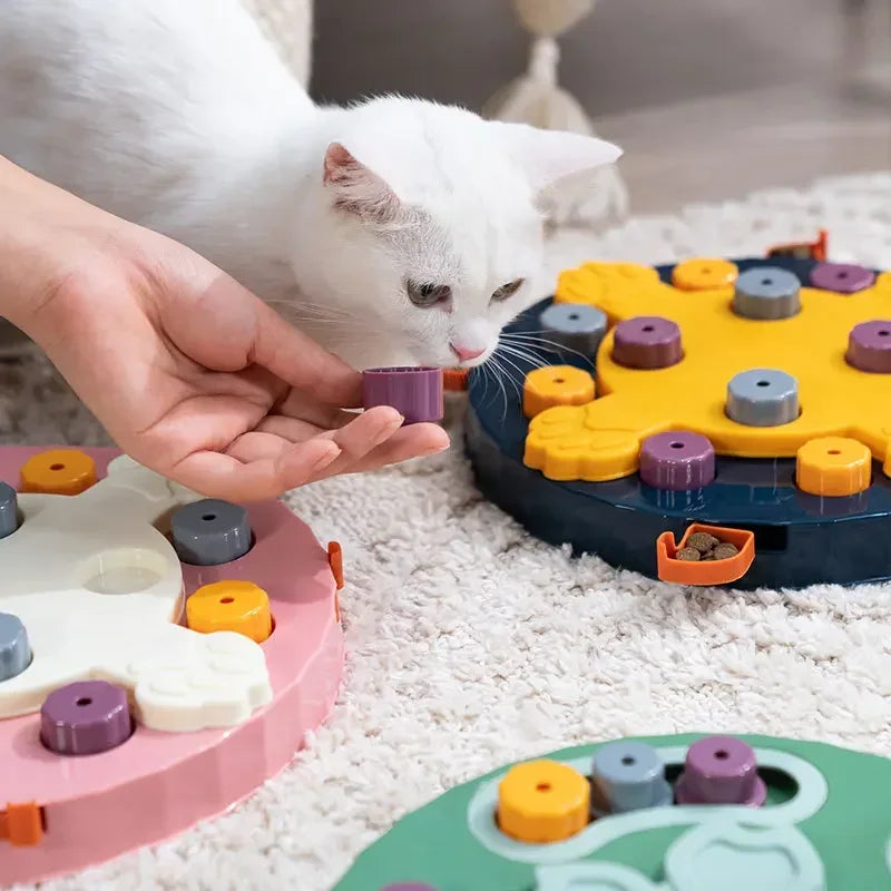 Cat Dog Puzzle Toys Interactive Slow Fooder Non Slip Bowl
