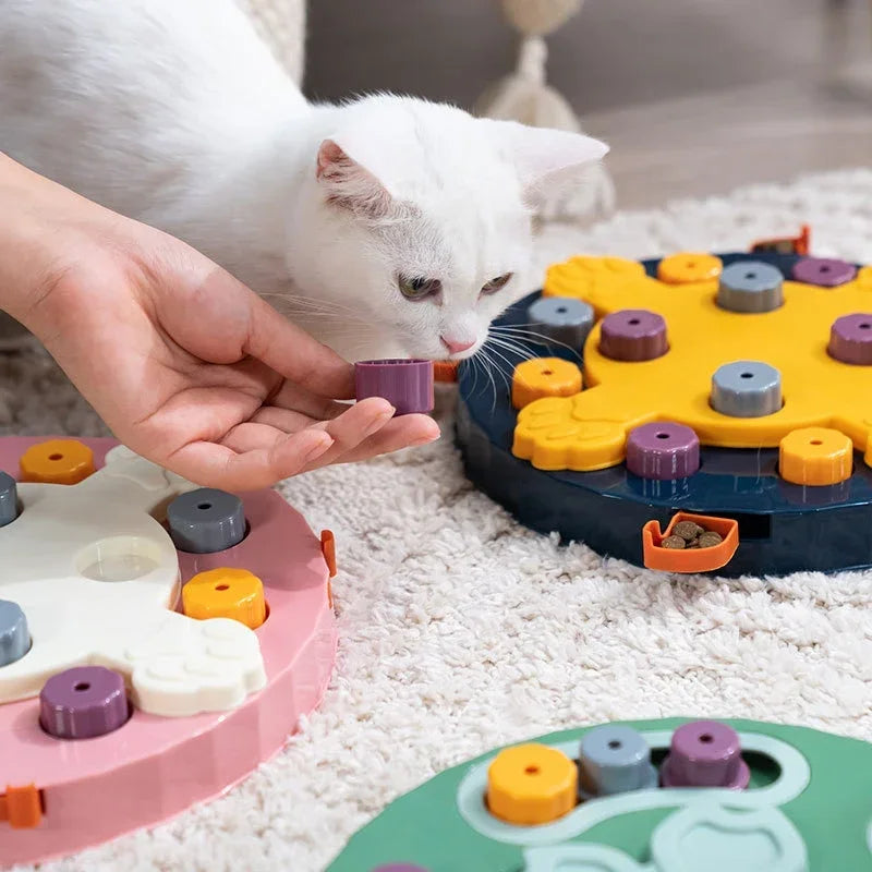 Cat Dog Puzzle Toys Interactive Slow Fooder Non Slip Bowl