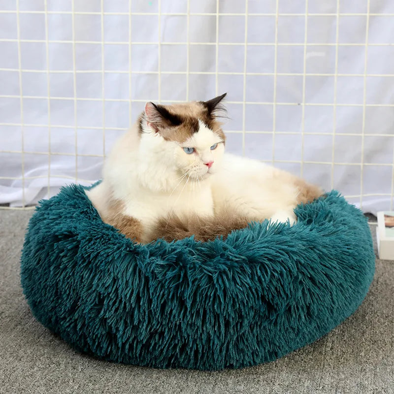 Super Soft Pet Bed Plush Full Size Washable Donut Comfortable Sleeping Artifact