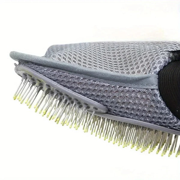Gentle Deshedding Pet Grooming Glove with Massage Tips