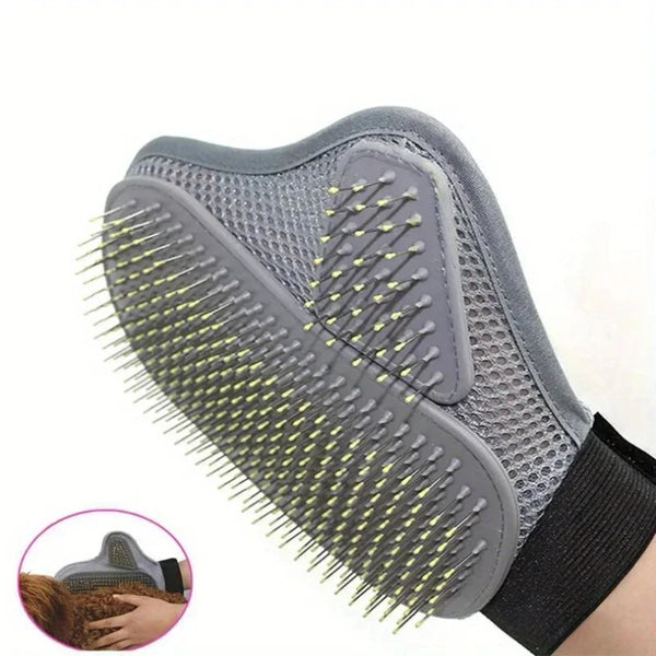 Gentle Deshedding Pet Grooming Glove with Massage Tips
