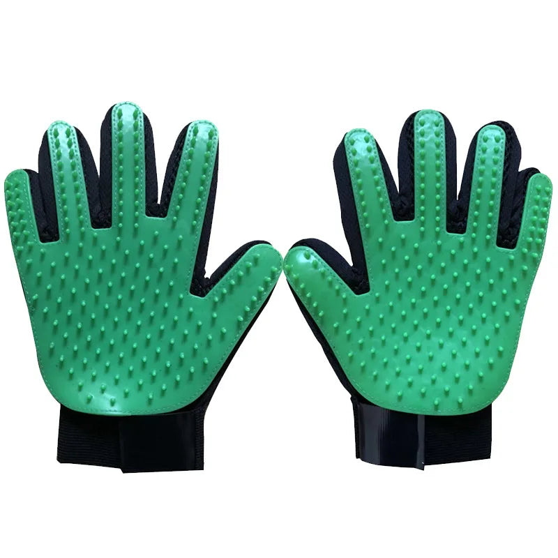 Pet Grooming Deshedding Glove Efficient Mitt Tool with Rubber Bristle Brush for pets