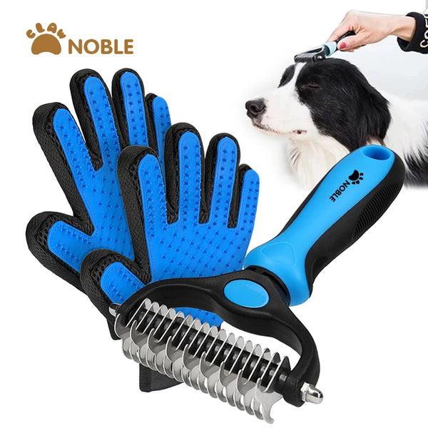 Pet Deshedding Brush Silicone Grooming Gloves
