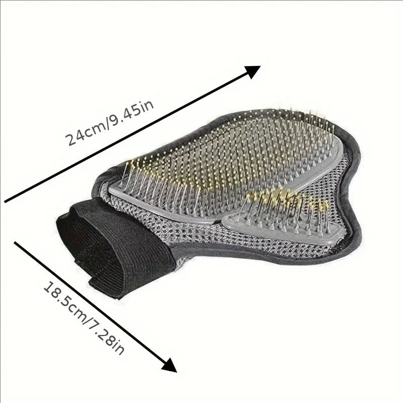 Gentle Deshedding Pet Grooming Glove with Massage Tips