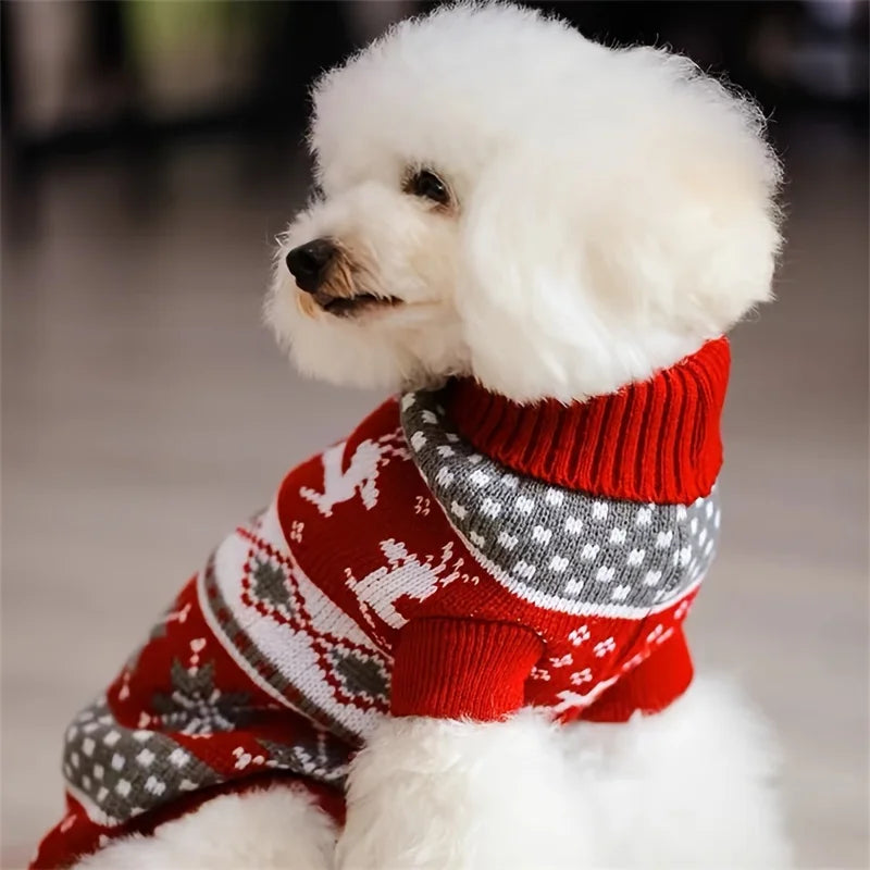 Christmas Style Pet Sweater for Dogs And Cats New Knitted Wool Sweater