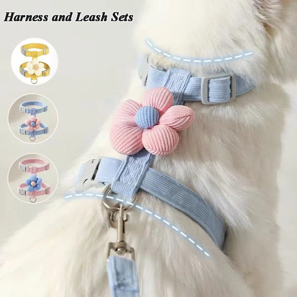 Leash Sets Adjustable Harness Breashable