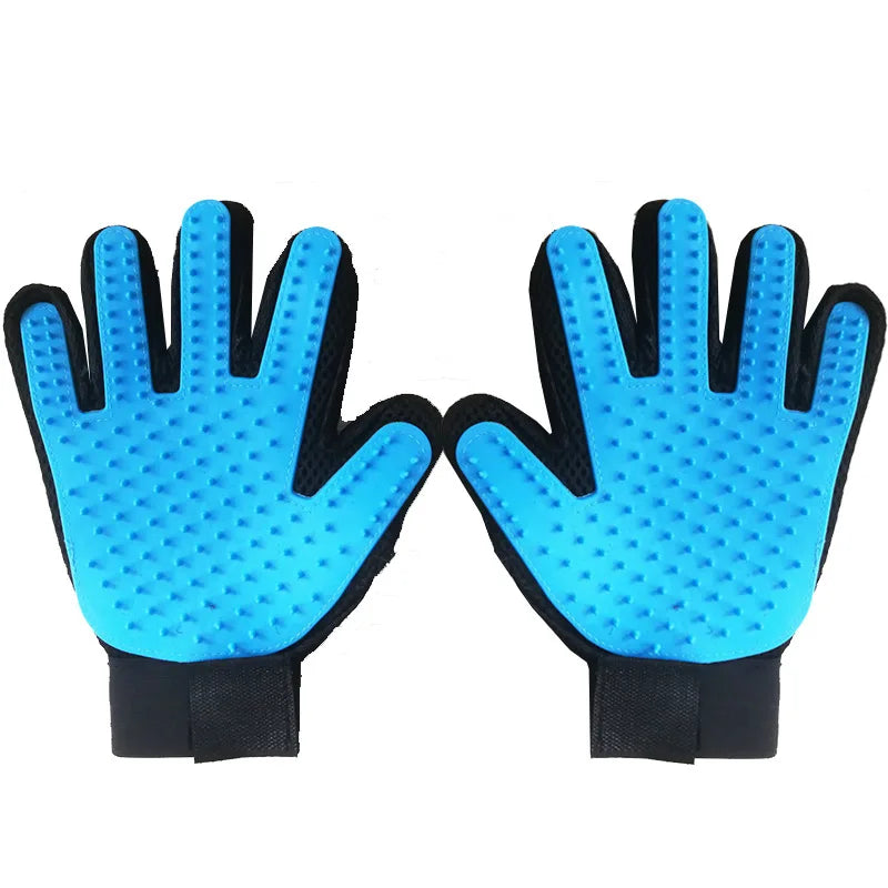 Pet Grooming Deshedding Glove Efficient Mitt Tool with Rubber Bristle Brush for pets