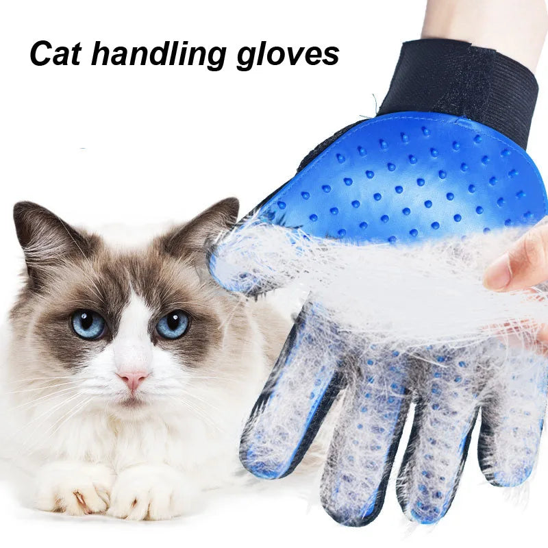 Pet Grooming Deshedding Glove Efficient Mitt Tool with Rubber Bristle Brush for pets