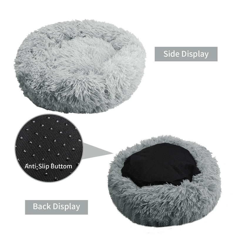 Round Pet Bed Calming pets Anti-Anxiety Donut Cuddler