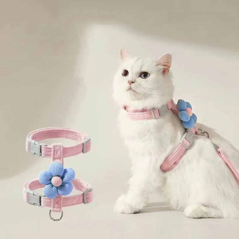 Leash Sets Adjustable Harness Breashable