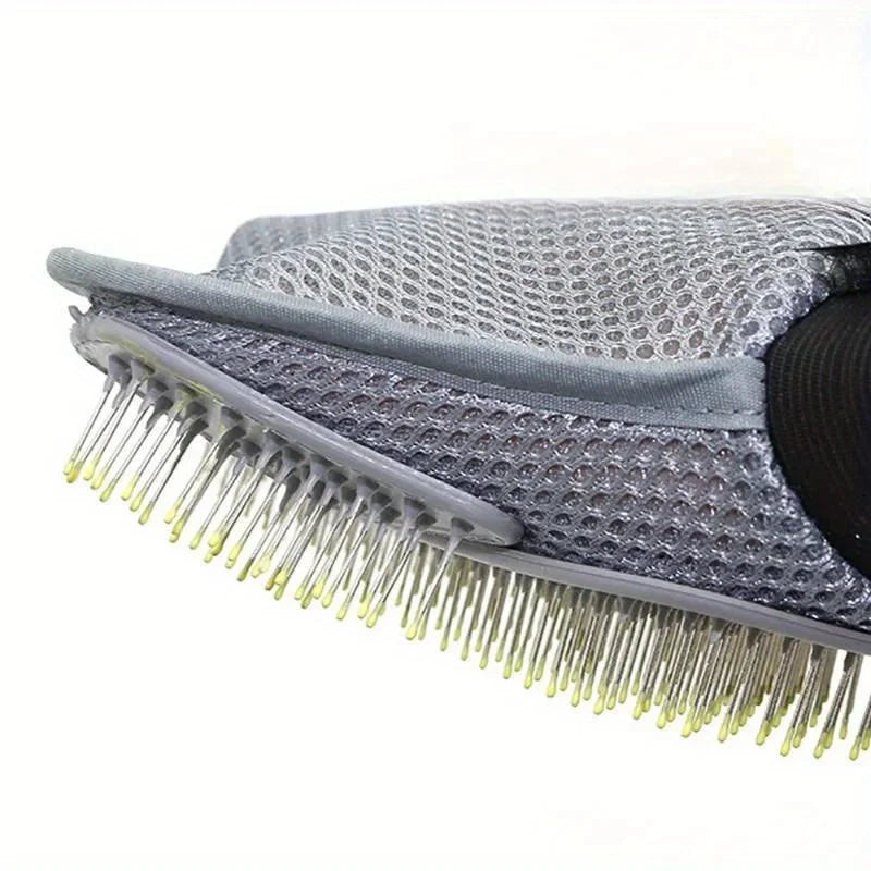 Gentle Deshedding Pet Grooming Glove with Massage Tips
