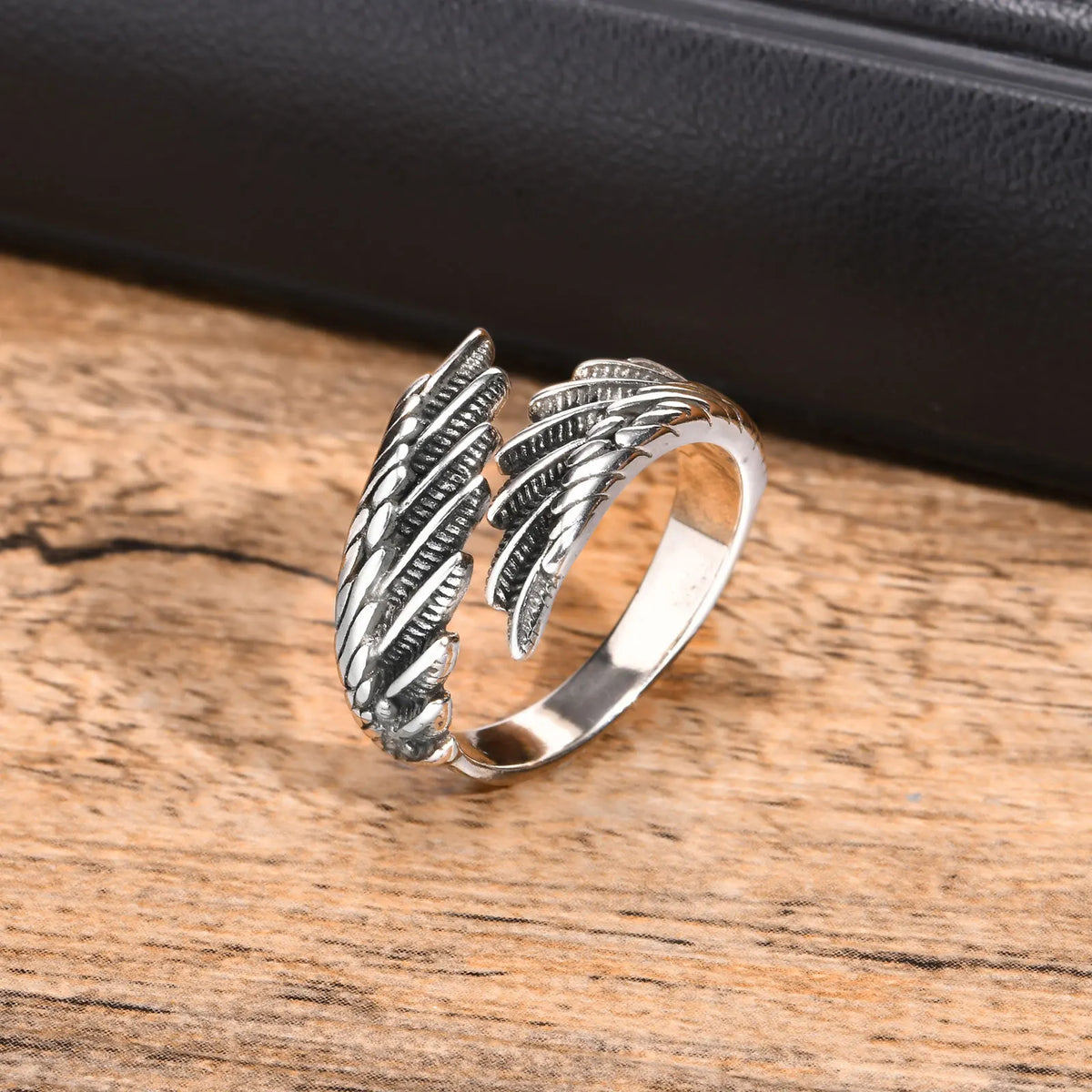 Angel's Wing Feather Ring for Men Boys, Metal